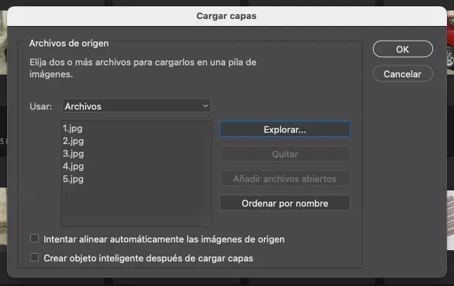 upload files to photoshop stack
