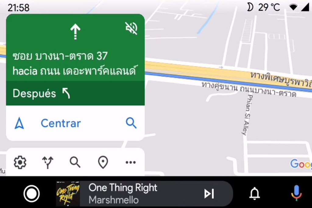 Google Maps on Android Auto is better suited to driving on the left
