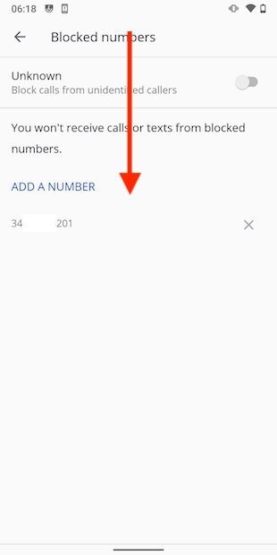 All numbers blocked on Android