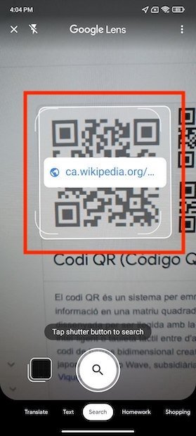 Code read from camera