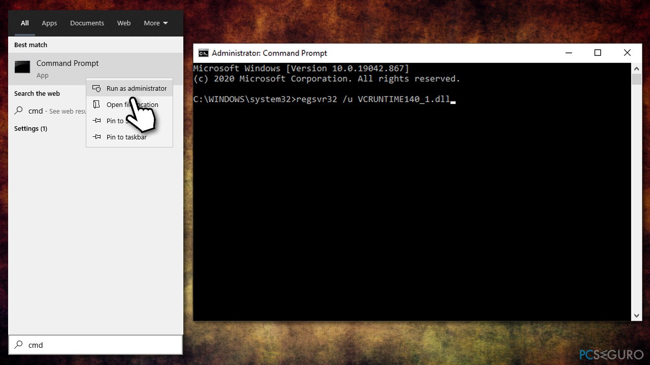 How to fix VCRUNTIME140_1.dll missing or not found error in Windows?