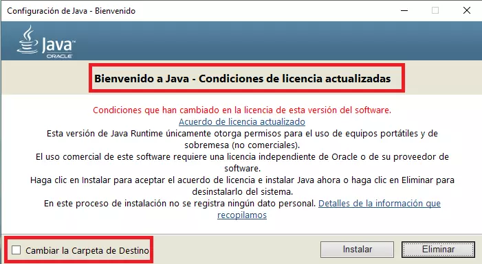 change folder and java conditions