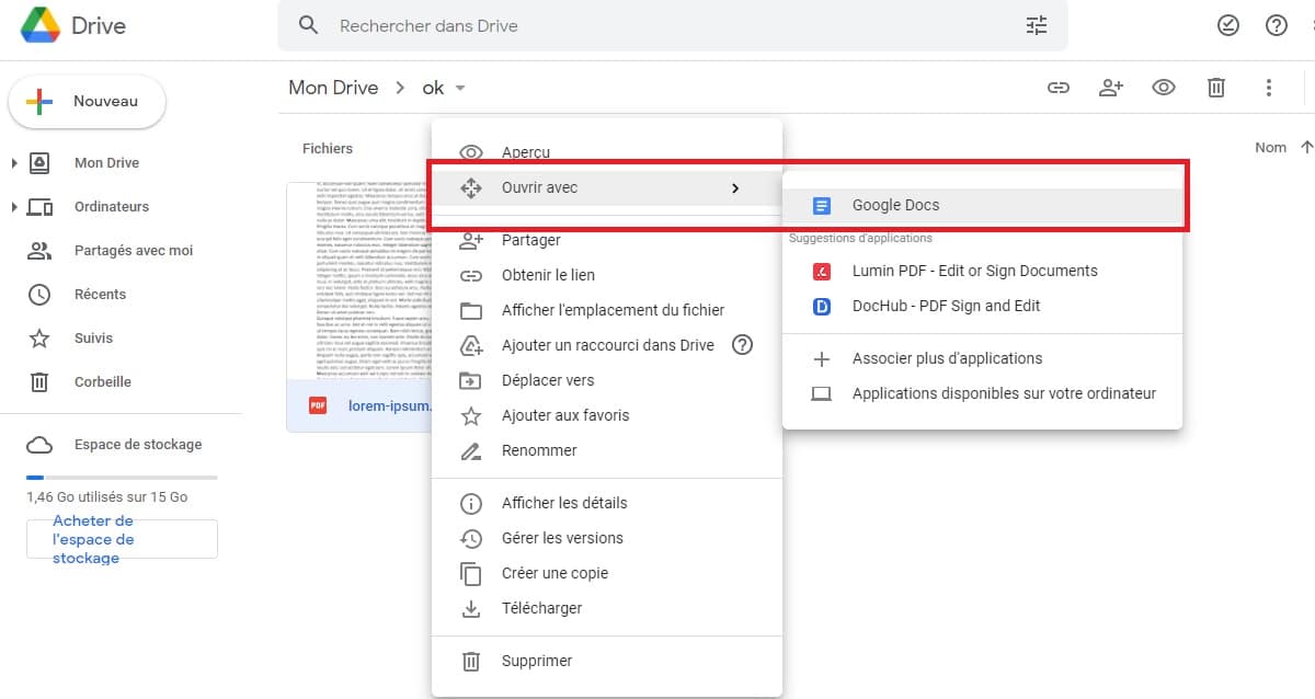 Open with Google Docs