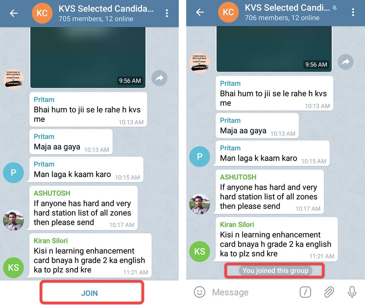 Telegram join a group