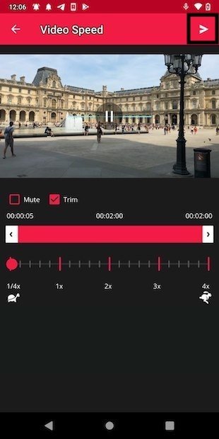 Save video at reduced speed