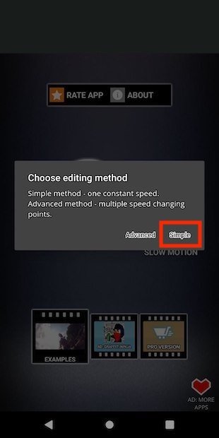 Simple application mode